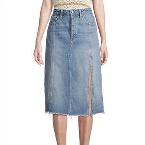 Free People Mambo Blue Denim Skirt Size 24